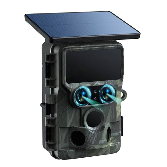 Caméra de surveillance Naturecam 4K HD Wi-Fi à double objectif, alimentée par énergie solaire